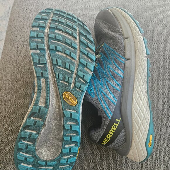 Merrell Vibram Grey Blue Running Gym Outdoor workout Hiking sneakers shoes 8.5 - Picture 9 of 12
